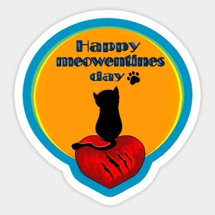 Happy meowentines day Sticker